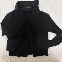 SHEIN ブラック 長袖シャツ フリルデザイン XSのサムネイル