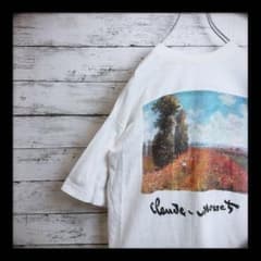 絵画t】90'sヴィンテージ モネ ユーロアートグラフィックTシャツ花