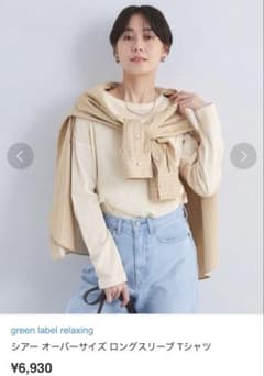 グリーンレーベルリラクシング　 シアー長袖トップス　アイボリーのサムネイル