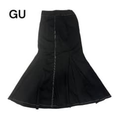 GU フレアスカート ブラック ステッチ入りのサムネイル