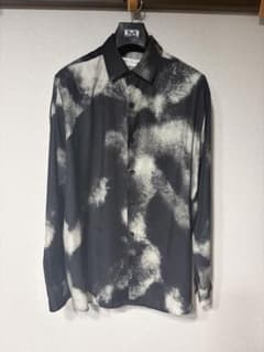 ZARA 長袖シャツ 総柄 ブラック ホワイトのサムネイル