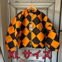 XLサイズ REAL SIMONS G1ジャケット オレンジ黒チェック振り旗 - メルカリ