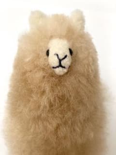 新品】アルパカぬいぐるみ 置物 ミルクティーブラウン リアルファー