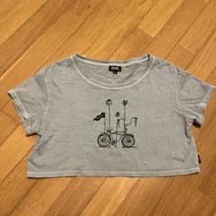 Afends クロップドTシャツ グレー 自転車プリントのサムネイル
