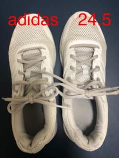 adidas 白スニーカー 24.5     通学用のサムネイル