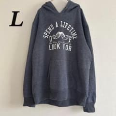 파커 L 그레이 캐주얼 체크 심플 프론트 로고 스웨트