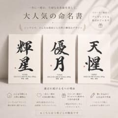 【命名書】『シンプル』ハガキサイズ／オーダーメイド／名入れ／出産祝い／書家のサムネイル