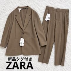 未使用タグ付きzara セットアップ 新品タグ付き ザラ ZARA セットアップ ベージュスーツ - メルカリ