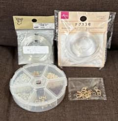 【ビーズセット】ハンドメイド用ビーズセット つぶし玉カバー テグス付きのサムネイル