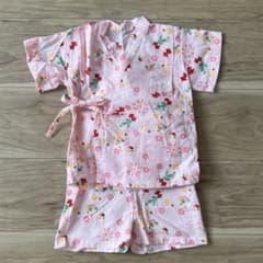 ベビー甚平 花柄 ピンク 80サイズのサムネイル