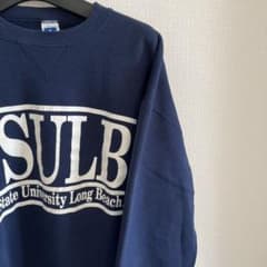 古着 スウェット ネイビー オーバーサイズ デカロゴ ブルーのサムネイル