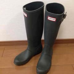 HUNTER美品カーキ24cmレインブーツのサムネイル
