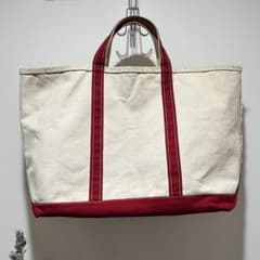 エルエルビーン トートバッグジップトップ 80s 2色タグ レッド　赤