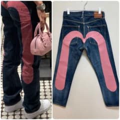 EVISU No.1 Lot.2000 W29×L32 ピンク大黒　日本製カモメ EVISU No.2 Lot.2000 W29×L35 ピンク大黒 ビッグカモメ - メルカリ