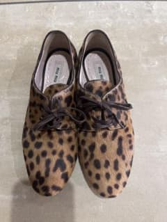 Miu Miu ミュウミュウ 23㌢シューズ ハラコ レオパード 36