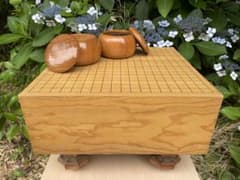 囲碁盤 足つき へそ有り 碁石セット - メルカリ