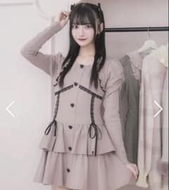 pium ピウム ハートボタンティアードリブワンピース ピンク - メルカリ