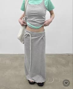 BLACKUP スタチーストラップ マキシロングスカート　ブラックのサムネイル
