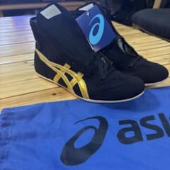 asics 黒/金 27.5㎝ レスリングシューズ　バックスキンのサムネイル