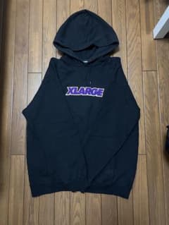 XLARGE ブラック パーカー 刺繍ロゴのサムネイル