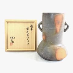 備前焼 窯変耳付花入 小西陶蔵作 花器 花瓶 供箱付 AB7 - メルカリ