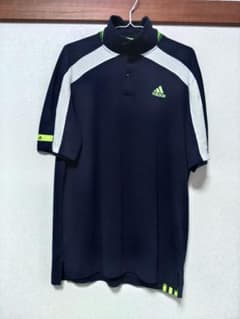 adidas ポロシャツ ネイビーブルー/ライムのサムネイル