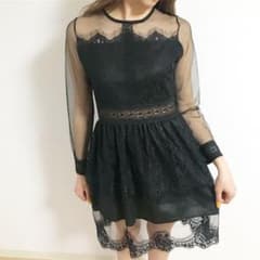 黒 レース ワンピースのサムネイル