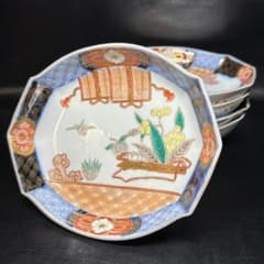 ★ 古伊万里 金彩 色絵 変形皿 5枚/食器！★管理200 ☆ 古伊万里 金彩 色絵 変形皿 5枚/食器！☆管理200 - メルカリ
