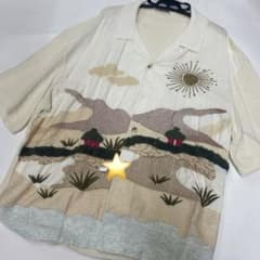 風景刺繍 オープンカラー 半袖シャツ　ZARAのサムネイル