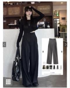 グレイル　タックセンタープレスストレートワイドパンツ　ai36のサムネイル