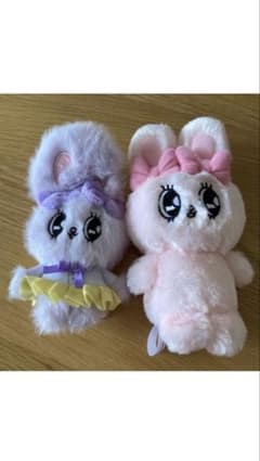 エスターバニー　ミニ　紫　ピンク　ぬいぐるみ マスコット 2点セット