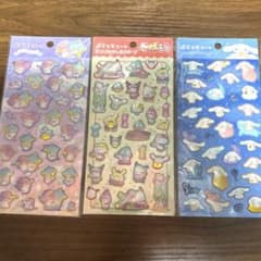 サンリオキャラクターズ キキララ シナモロール ぷくっとシール 3種セットのサムネイル