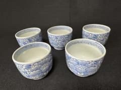 古伊万里 染付花草文湯呑 五客セット 明治伊万里 古美術 A - メルカリ