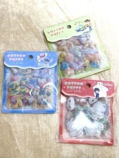 디즈니 COTTON PUFFY 씰 플레이크 3점 세트 플레이크 씰