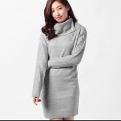 【美品】CECIL McBEE タートルネック ワンピース リブ タイトのサムネイル