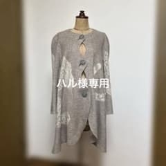 グレー ニットカーディガン 長袖のサムネイル