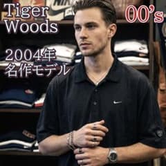 希少 00s NIKE GOLF ナイキ ゴルフ ポロシャツ タイガーウッズ L