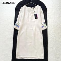 レオナール LEONARD カンカン トリム ワンピース サイズ40 Lサイズ