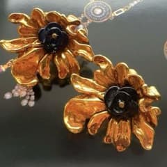 Christian Lacroix ヴィンテージ ゴールドオニキス風イヤリング - メルカリ