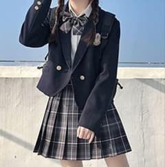 新品未使用♡女子高生 制服 リボン ブレザー スカート 5点セット チェックのサムネイル