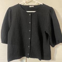 トップス　半袖　ブラウス　ブラックのサムネイル