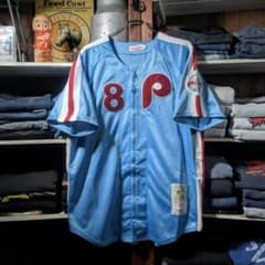 80s　Phillies　Mitchell　ベースボールシャツ　フアンサミュエル 80s Phillies Mitchell ベースボールシャツ フアンサミュエル - メルカリ