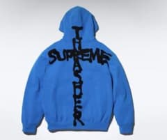お値下げ可 SUPREME THRASHER ロゴ ジップアップパーカー 青 - メルカリ