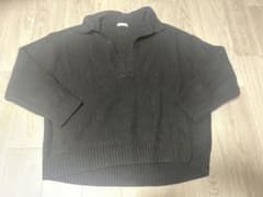 LOWRYS FARM スキッパーニット 長袖 ブラック Fのサムネイル