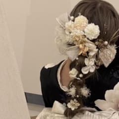成人式　髪飾りセット ホワイト ゴールドのサムネイル