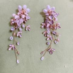 淡水パール使用 小枝ナチュラル ピンクゴールド ピアスのサムネイル