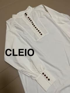 【CLEIO】長袖 シャツワンピース／ホワイト／FREEサイズのサムネイル