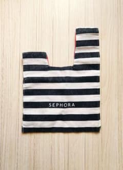 値下げ中[非売品] SEPHORA★ストライプトートバッグ・リバーシブルのサムネイル
