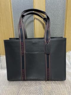 極美品】COACH レザートートバッグ ブラック - メルカリ