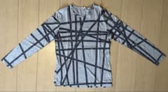 美品 エルメス ボルデュック リボン柄 長袖 Tシャツ ロンT グレー M